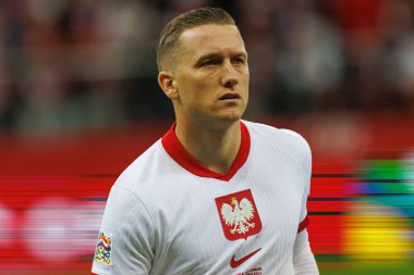 Piotr Zielinski, Polonya ve Portekiz milli takımları arasında oynanan UEFA Uluslar Ligi maçı sırasında PGE Narodowy 'da görüldü (Maciej Rogowski)