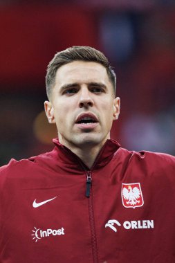 Jan Bednarek, PGE Narodowy 'de Polonya ve Portekiz milli takımları arasında oynanan UEFA Uluslar Ligi maçı sırasında görüldü (Maciej Rogowski)
