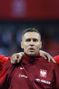 Przemyslaw Frankowski, Polonya ve Portekiz milli takımları arasında PGE Narodowy 'de oynanan UEFA Uluslar Ligi maçında görüldü (Maciej Rogowski)