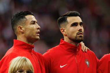 Cristiano Ronaldo, Diogo Costa UEFA Uluslar Ligi maçında PGE Narodowy 'de Polonya ve Portekiz milli takımları arasında görüldü (Maciej Rogowski)