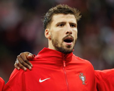Ruben Dias, Polonya ve Portekiz milli takımları arasında PGE Narodowy 'de oynanan UEFA Uluslar Ligi maçında görüldü (Maciej Rogowski)