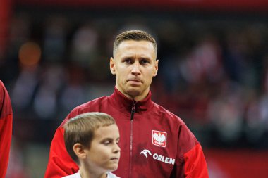 Przemyslaw Frankowski, Polonya ve Portekiz milli takımları arasında PGE Narodowy 'de oynanan UEFA Uluslar Ligi maçında görüldü (Maciej Rogowski)