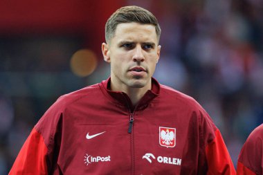 Jan Bednarek, PGE Narodowy 'de Polonya ve Portekiz milli takımları arasında oynanan UEFA Uluslar Ligi maçı sırasında görüldü (Maciej Rogowski)