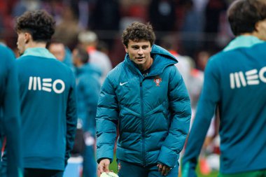 Joao Neves, Polonya ve Portekiz milli takımları arasında PGE Narodowy 'da oynanan UEFA Uluslar Ligi maçında görüldü (Maciej Rogowski)