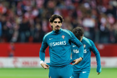 Francisco Trincao, PGE Narodowy 'de Polonya ve Portekiz milli takımları arasında oynanan UEFA Uluslar Ligi maçı sırasında görüldü (Maciej Rogowski)