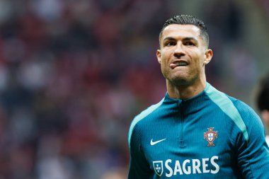 Cristiano Ronaldo UEFA Uluslar Ligi maçında PGE Narodowy 'da Polonya ve Portekiz milli takımları arasında görüldü (Maciej Rogowski)
