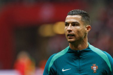 Cristiano Ronaldo UEFA Uluslar Ligi maçında PGE Narodowy 'da Polonya ve Portekiz milli takımları arasında görüldü (Maciej Rogowski)
