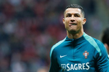 Cristiano Ronaldo UEFA Uluslar Ligi maçında PGE Narodowy 'da Polonya ve Portekiz milli takımları arasında görüldü (Maciej Rogowski)