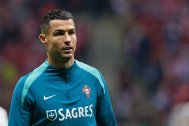 Cristiano Ronaldo UEFA Uluslar Ligi maçında PGE Narodowy 'da Polonya ve Portekiz milli takımları arasında görüldü (Maciej Rogowski)