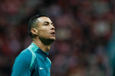 Cristiano Ronaldo UEFA Uluslar Ligi maçında PGE Narodowy 'da Polonya ve Portekiz milli takımları arasında görüldü (Maciej Rogowski)