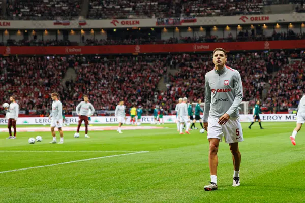 Jan Bednarek, PGE Narodowy 'de Polonya ve Portekiz milli takımları arasında oynanan UEFA Uluslar Ligi maçı sırasında görüldü (Maciej Rogowski)