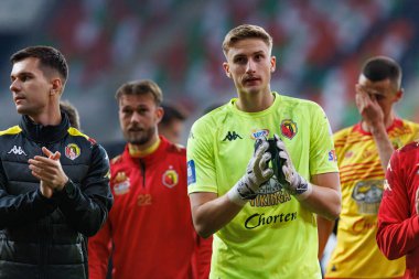 PKO BP Ekstraklasa maçında Slawomir Abramowicz, Stadion Zaglebia Lubin 'deki Zaglebie Lubin ve Jagiellonia Bialystok takımları arasında oynadı.)