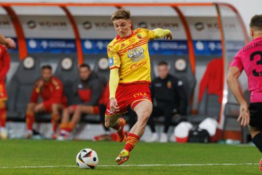 Stadyumdaki Zaglebie Lubin ve Jagiellonia Bialystok takımları arasında oynanan PKO BP Ekstraklasa maçı sırasında Marcin Listkowski (Maciej Rogowski)