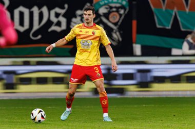 Stadyumdaki Zaglebie Lubin ve Jagiellonia Bialystok takımları arasında oynanan PKO BP Ekstraklasa maçı sırasında Dusan Stojinoviç (Maciej Rogowski)
