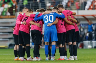 Zaglebie oyuncuları PKO BP Ekstraklasa maçında Stadion Zaglebia Lubin 'de (Maciej Rogowski)