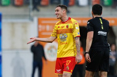 Adrian Dieguez PKO BP Ekstraklasa maçı sırasında Stadion Zaglebia Lubin 'deki Zaglebie Lubin ve Jagiellonia Bialystok takımları arasında (Maciej Rogowski)