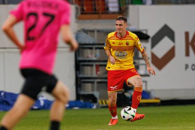 Adrian Dieguez PKO BP Ekstraklasa maçı sırasında Stadion Zaglebia Lubin 'deki Zaglebie Lubin ve Jagiellonia Bialystok takımları arasında (Maciej Rogowski)