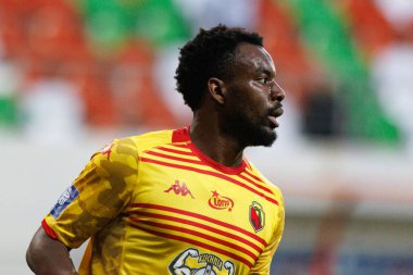 PKO BP Ekstraklasa maçında Afimico Pululu Stadion Zaglebia Lubin 'deki Zaglebie Lubin ve Jagiellonia Bialystok takımları arasında oynadı (Maciej Rogowski)