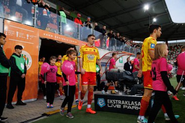 Adrian Dieguez PKO BP Ekstraklasa maçı sırasında Stadion Zaglebia Lubin 'deki Zaglebie Lubin ve Jagiellonia Bialystok takımları arasında (Maciej Rogowski)