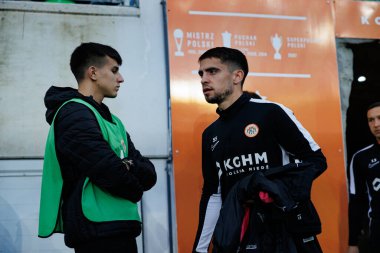 Zaglebie Lubin ve Jagiellonia Bialystok takımları arasında Stadion Zaglebia Lubin 'de (Maciej Rogowski) oynanan PKO BP Ekstraklasa maçı sırasında Luis Mata)