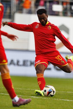 PKO BP Ekstraklasa maçında Afimico Pululu Stadion Zaglebia Lubin 'deki Zaglebie Lubin ve Jagiellonia Bialystok takımları arasında oynadı (Maciej Rogowski)