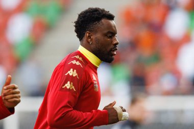 PKO BP Ekstraklasa maçında Afimico Pululu Stadion Zaglebia Lubin 'deki Zaglebie Lubin ve Jagiellonia Bialystok takımları arasında oynadı (Maciej Rogowski)