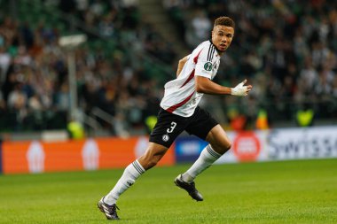 Steven Kapuadi seen during UEFA Europa Conference League game between teams of  Legia Warszawa and Real Betis Balompie  at Stadion Miejski Legii Warszawa (Maciej Rogowski) clipart