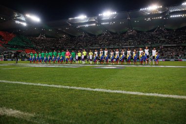 Her iki takımın oyuncuları UEFA Avrupa Konferans Ligi maçında Stadion Miejski Legii Warszawa 'da Legia Warszawa ve Real Betis Balompie takımları arasında görüldü (Maciej Rogowski)