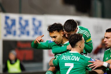 Leonardo Rocha, Stadyum 'daki Radomiak Radom ve Puszcza Niepolomice takımları arasında oynanan PKO BP Ekstraklasa maçında gol attıktan sonra kutlama yaparken görüldü. Braci Czachorow (Maciej Rogowski)