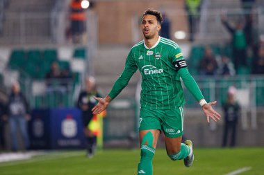 Leonardo Rocha, Stadyum 'daki Radomiak Radom ve Puszcza Niepolomice takımları arasında oynanan PKO BP Ekstraklasa maçında gol attıktan sonra kutlama yaparken görüldü. Braci Czachorow (Maciej Rogowski)
