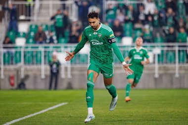Leonardo Rocha, Stadyum 'daki Radomiak Radom ve Puszcza Niepolomice takımları arasında oynanan PKO BP Ekstraklasa maçında gol attıktan sonra kutlama yaparken görüldü. Braci Czachorow (Maciej Rogowski)