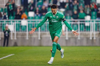 Leonardo Rocha, Stadyum 'daki Radomiak Radom ve Puszcza Niepolomice takımları arasında oynanan PKO BP Ekstraklasa maçında gol attıktan sonra kutlama yaparken görüldü. Braci Czachorow (Maciej Rogowski)