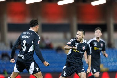 Ruben Kluivert, Estadio Municipal Rio Maior 'daki (Maciej Rogowski) Casa Pia ve CD Nacional takımları arasında oynanan Liga Portekiz maçında gol attıktan sonra kutlamada görülüyor.)
