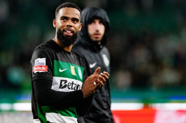 Jeremiah St. Juste, Liga Portekiz maçı sırasında Estadio Jose Alvalade 'de (Maciej Rogowski) Sporting CP ve CF Estrela Amadora takımları arasında görüldü.)