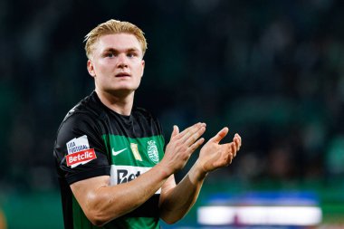 Conrad Harder, Liga Portekiz maçı sırasında Estadio Jose Alvalade 'de (Maciej Rogowski) Sporting CP ve CF Estrela Amadora takımları arasında görüldü.)
