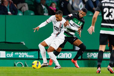 Luis Nani, Jeremiah St. Juste Liga Portekiz maçı sırasında Estadio Jose Alvalade 'de (Maciej Rogowski)