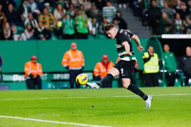 Viktor Gyokeres, Liga Portekiz maçında Estadio Jose Alvalade (Maciej Rogowski) takımlarından CP ve CF Estrela Amadora arasında gol attığını gördü.)
