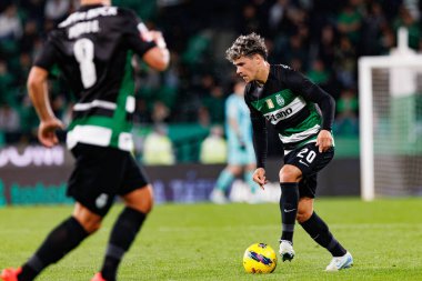 Maximiliano Araujo, Liga Portekiz maçı sırasında Estadio Jose Alvalade 'de (Maciej Rogowski) CP ve CF Estrela Amadora takımları arasında görüldü.)