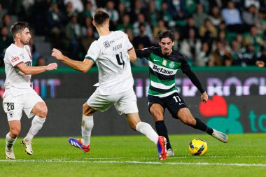 Francisco Trincao, Liga Portekiz maçı sırasında Estadio Jose Alvalade 'de (Maciej Rogowski) Sporting CP ve CF Estrela Amadora takımları arasında görüldü.)