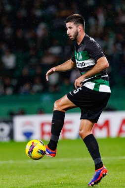 Goncalo Inacio, Liga Portekiz maçı sırasında Estadio Jose Alvalade 'de (Maciej Rogowski) Sporting CP ve CF Estrela Amadora takımları arasında görüldü.)