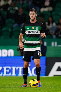 Goncalo Inacio, Liga Portekiz maçı sırasında Estadio Jose Alvalade 'de (Maciej Rogowski) Sporting CP ve CF Estrela Amadora takımları arasında görüldü.)