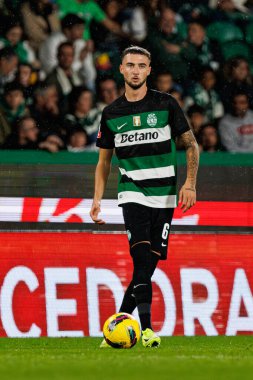 Estadio Jose Alvalade 'de (Maciej Rogowski) Sporting CP ve CF Estrela Amadora takımları arasında oynanan Liga Portekiz maçı sırasında Zeno Debast görüldü)