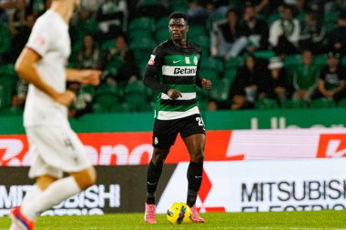 Ousmane Diomande, Liga Portekiz maçı sırasında Estadio Jose Alvalade 'de CP ve CF Estrela Amadora (Maciej Rogowski) takımları arasında görüldü.)