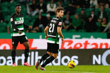 Daniel Braganca Liga Portekiz maçı sırasında Estadio Jose Alvalade 'de (Maciej Rogowski) Sporting CP ve CF Estrela Amadora takımları arasında görüldü.)