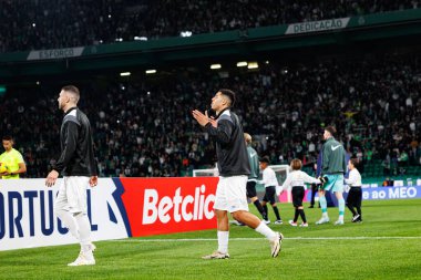 Danilo Veiga, Liga Portekiz maçı sırasında Estadio Jose Alvalade 'de (Maciej Rogowski) Sporting CP ve CF Estrela Amadora takımları arasında görüldü.)