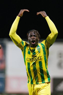 Emmanuel Maviram, Liga Portekiz 2 maçında Benfica B ve CD Tondela takımları arasında Benfica Kampüsü 'nde görüldü (Maciej Rogowski)