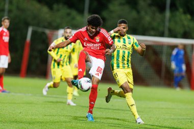 Joshua Wynder, Pedro Henryque Liga Portekiz 2 maçında Benfica B ve CD Tondela takımları arasında Benfica Kampüsü 'nde (Maciej Rogowski)
