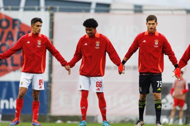 Joao Rego, Joshua Wynder, Andre Gomes Liga Portekiz 2 maçında Benfica B ve CD Tondela takımları arasında Benfica Kampüsü 'nde (Maciej Rogowski)