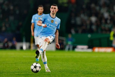 Phil Foden UEFA Şampiyonlar Ligi maçında Sporting CP ve Manchester City FC takımları arasında görüldü (Maciej Rogowski)