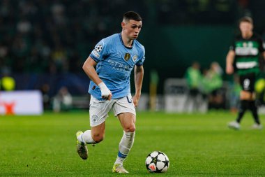 Phil Foden UEFA Şampiyonlar Ligi maçında Sporting CP ve Manchester City FC takımları arasında görüldü (Maciej Rogowski)